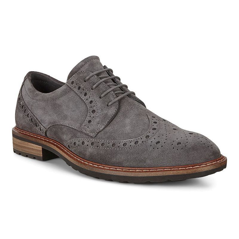 Men Business Ecco Vitrus I - Brogue Shoe Grey - India WYBQIV108